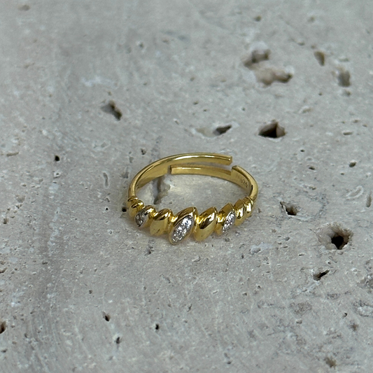 925 Gümüş | Minimal Taşlı İnce Yüzük