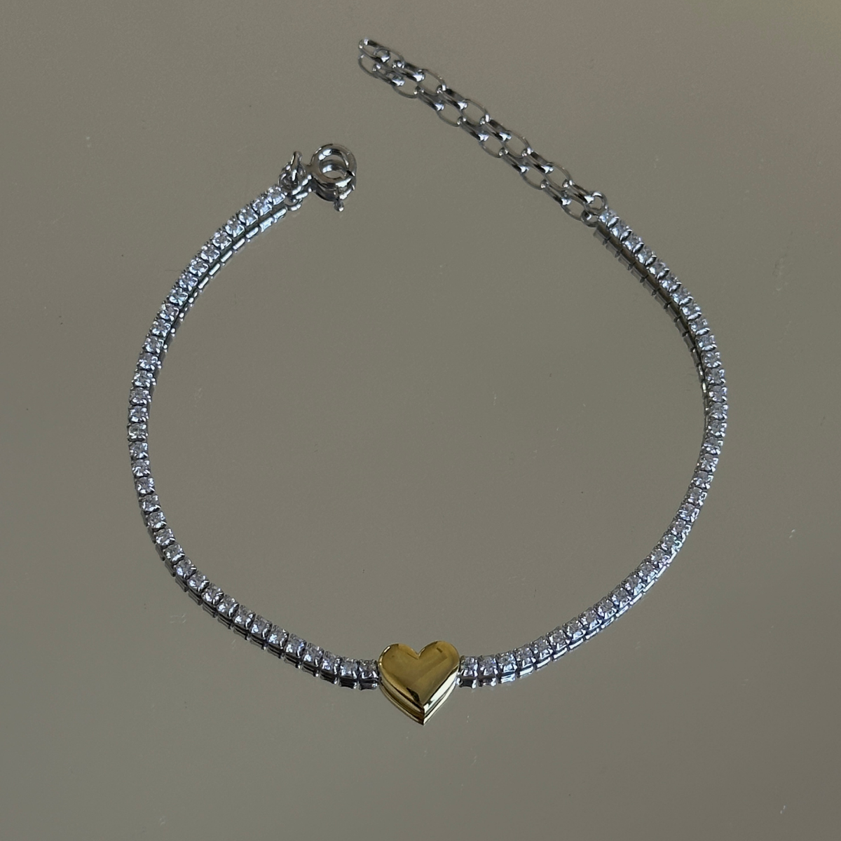 925 Gümüş | Kalpli Su Yolu Bileklik