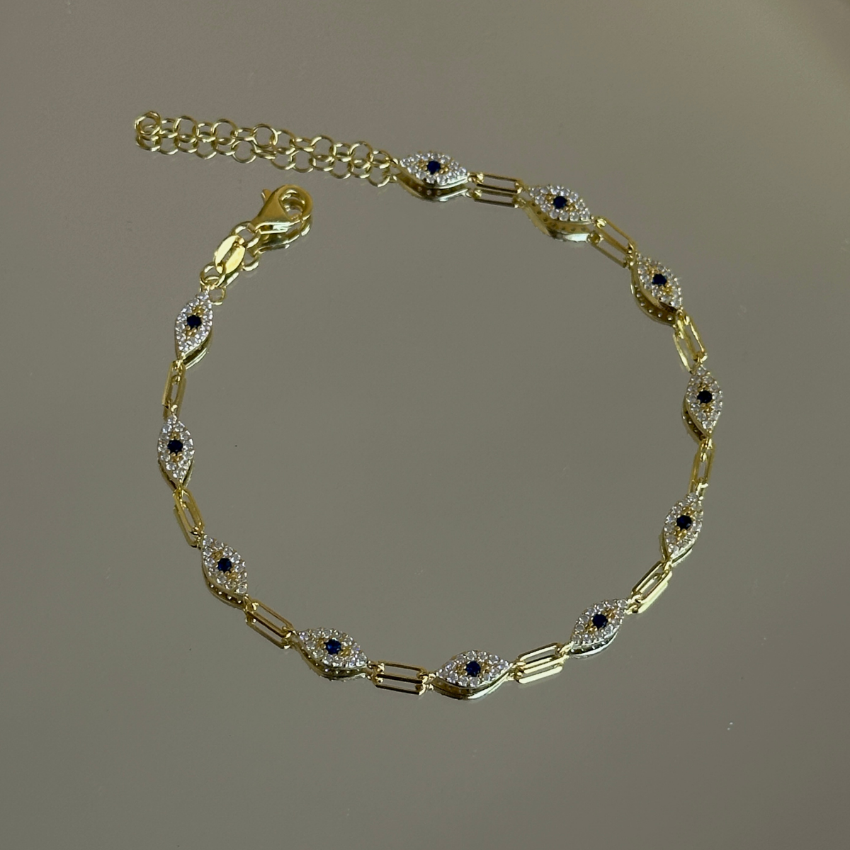 925 Gümüş | Taşlı Göz Figürlü Bileklik