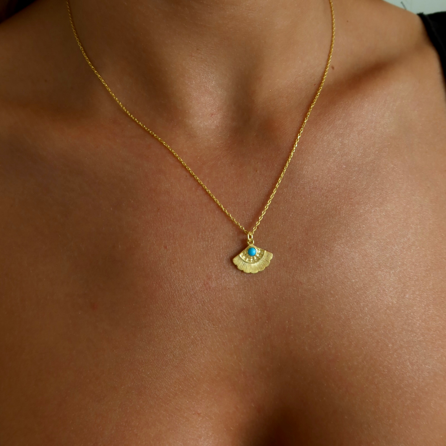 925 Gümüş | Renkli Taşlı Yelpaze Kolye