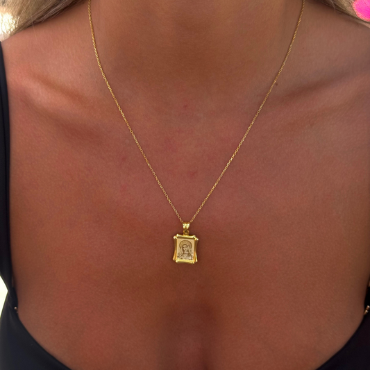 925 Gümüş | Meryem Ana Madalyon Kolye