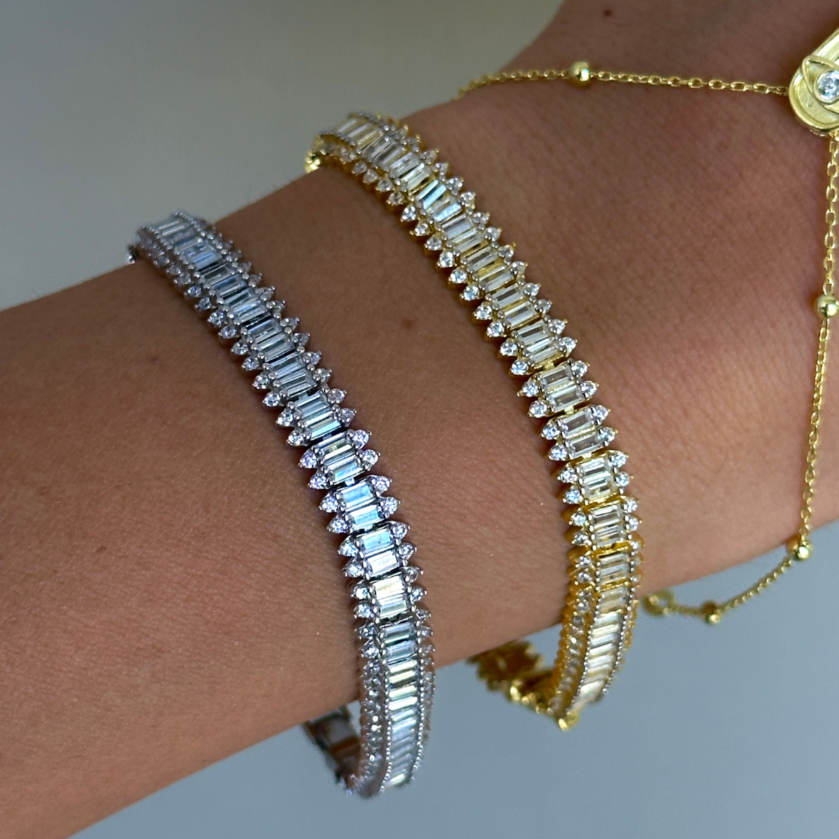 925 Gümüş | Baget Taşlı Işıltı Bileklik