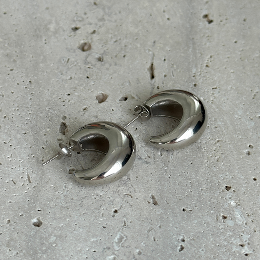 925 Gümüş | Klasik Bombeli Küpe