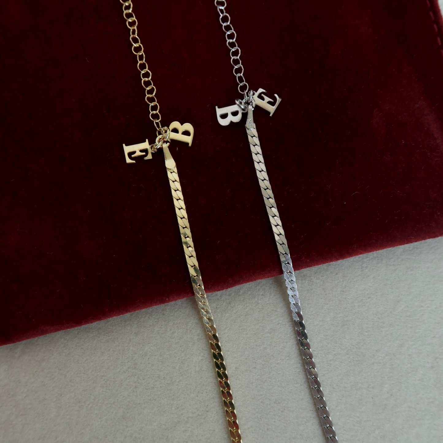 925 Gümüş | Harfli Örme Zincir Bileklik(Tekli)