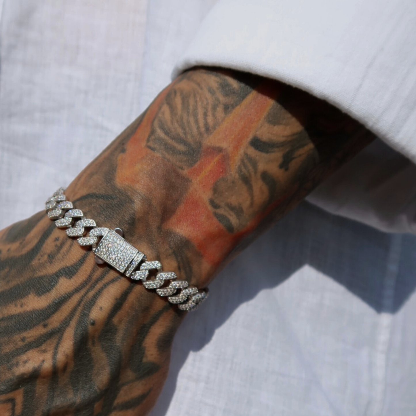 925 Gümüş | Full Taşlı Cuban Bileklik