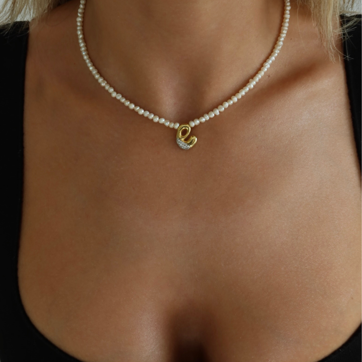 925 Gümüş | İncili Harf Kolye