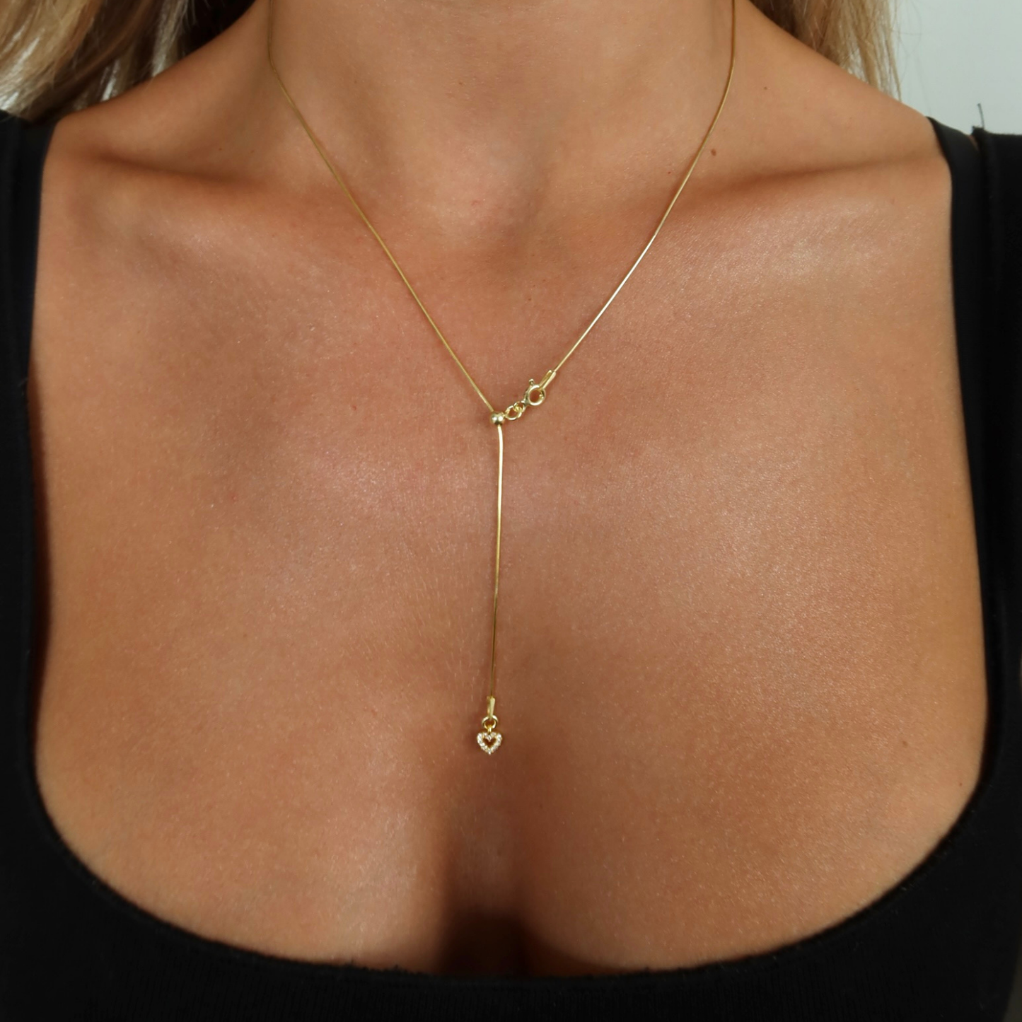 925 Gümüş | Ayarlanabilir Asansör Zincirli Kalp Kolye