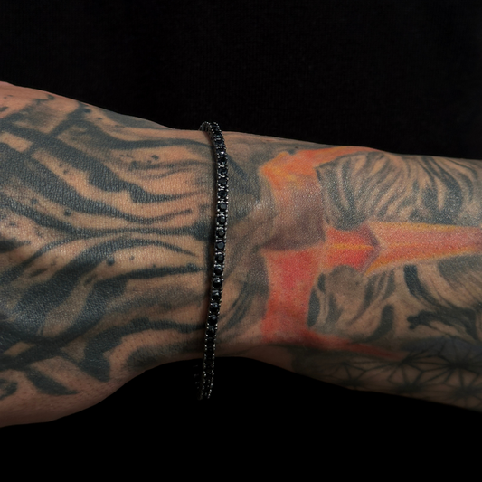 925 Gümüş | Tennis Siyah Su Yolu Bileklik