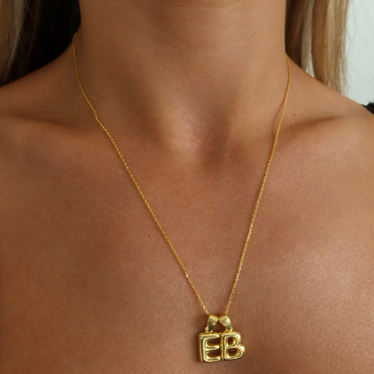 925 Gümüş | 2 Harfli Bubble Kolye