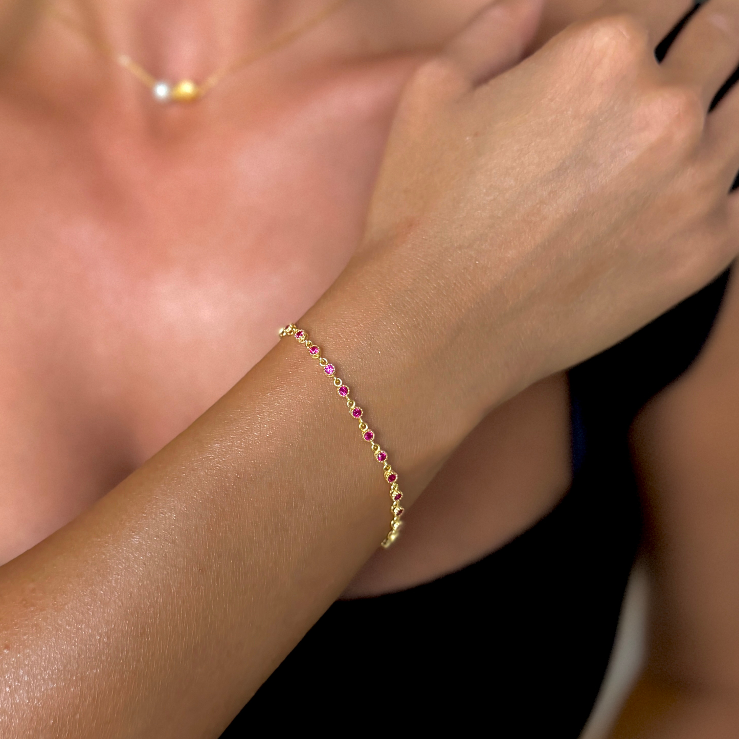 925 Gümüş | Ruby Drops Bileklik