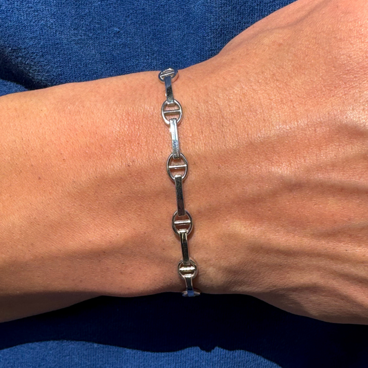 925 Gümüş | Halkalı Kelepçe Bileklik