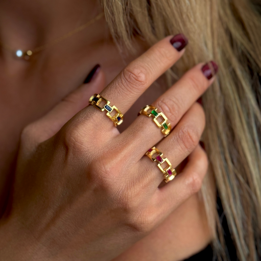 925 Gümüş | Siena Baget Taşlı Yüzük