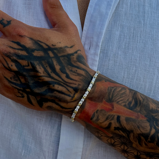 925 Gümüş | Gold X Su Yolu Bileklik