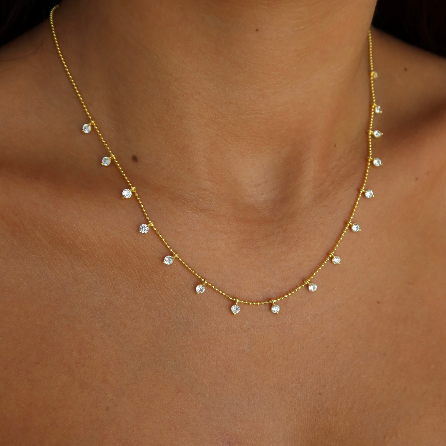 925 Gümüş | Mini Zirkon Taşlı Gerdanlık