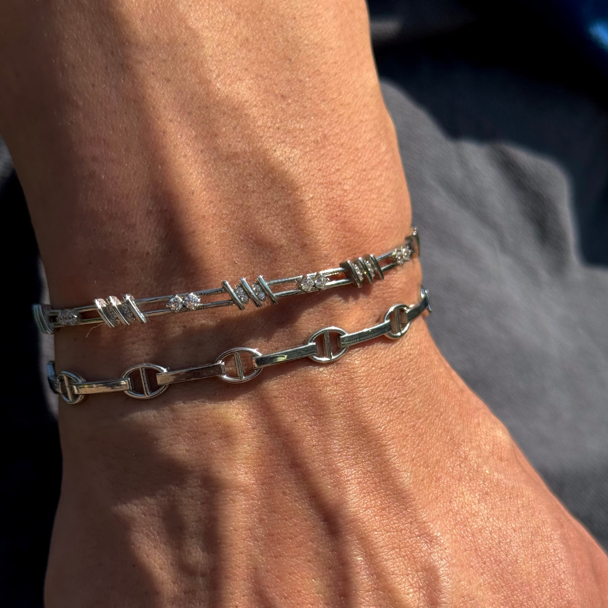 925 Gümüş | Halkalı Kelepçe Bileklik