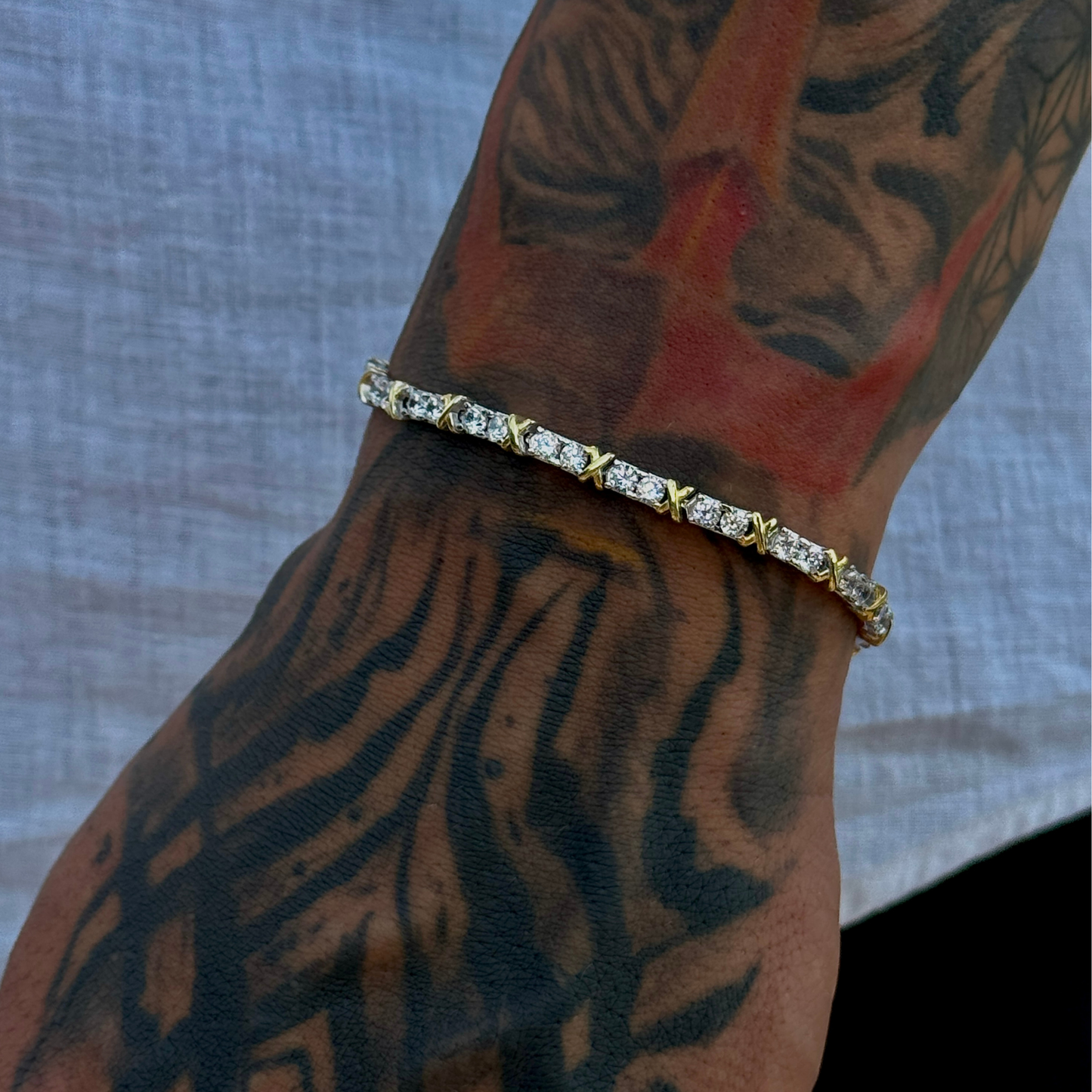 925 Gümüş | Gold X Su Yolu Bileklik