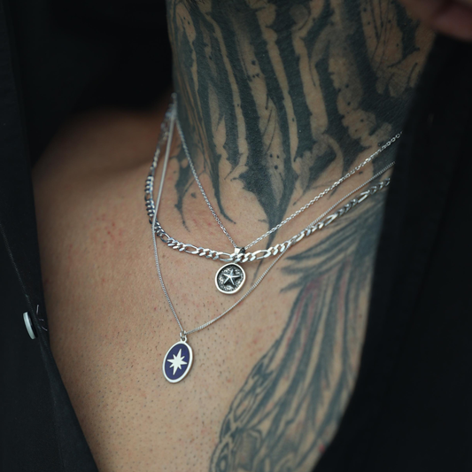 925 Gümüş | Lacivert Mineli North Star Kolye