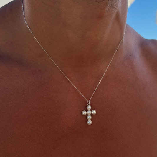 925 Gümüş | İncili Haç Kolye