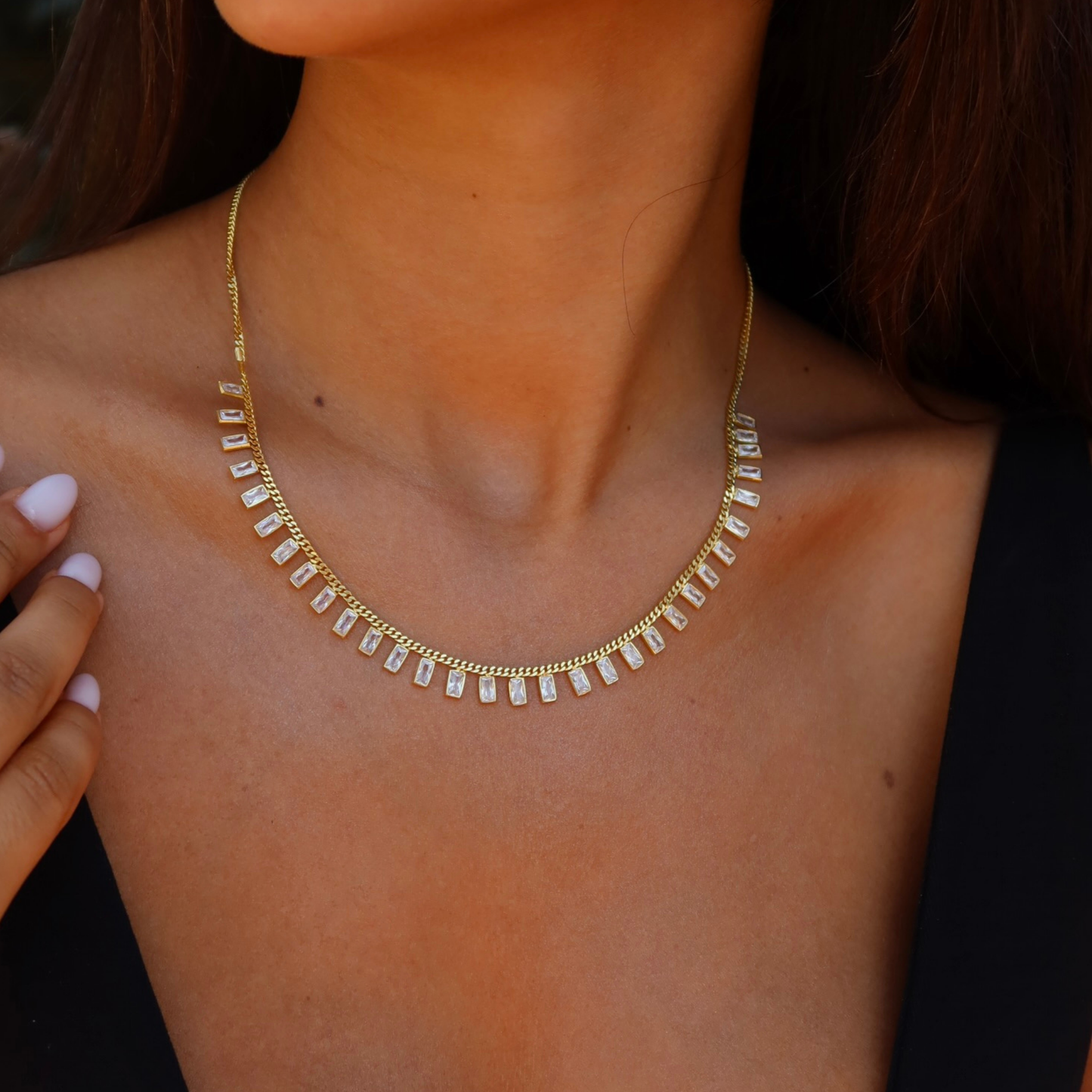 925 Gümüş | Gurmet Zincir-Zirkon Taşlı Kolye