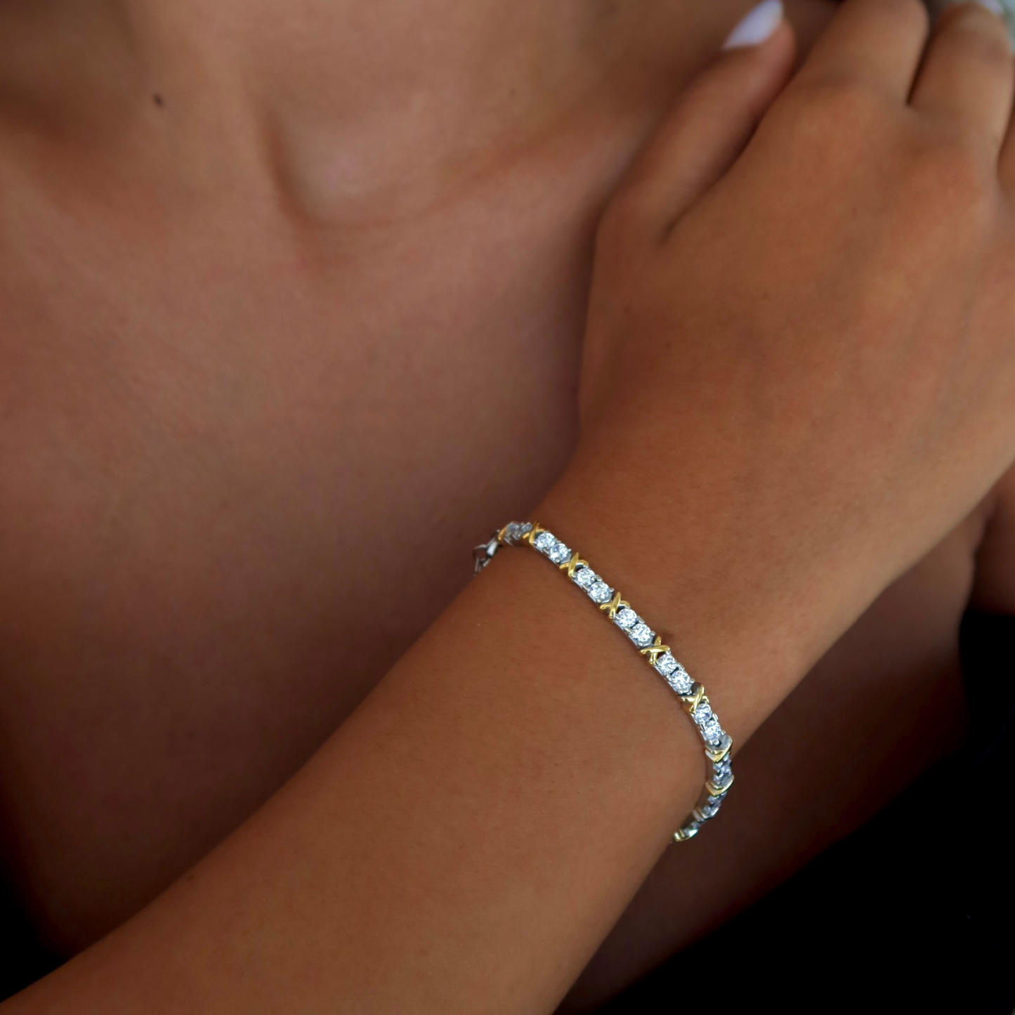 925 Gümüş | Gold X Su Yolu Bileklik