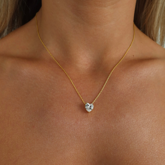 925 Gümüş | Taşlı Kalp Kolye