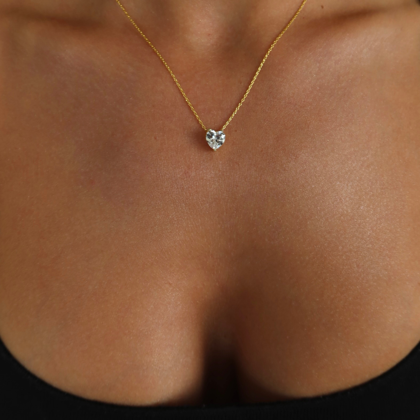 925 Gümüş | Taşlı Kalp Kolye