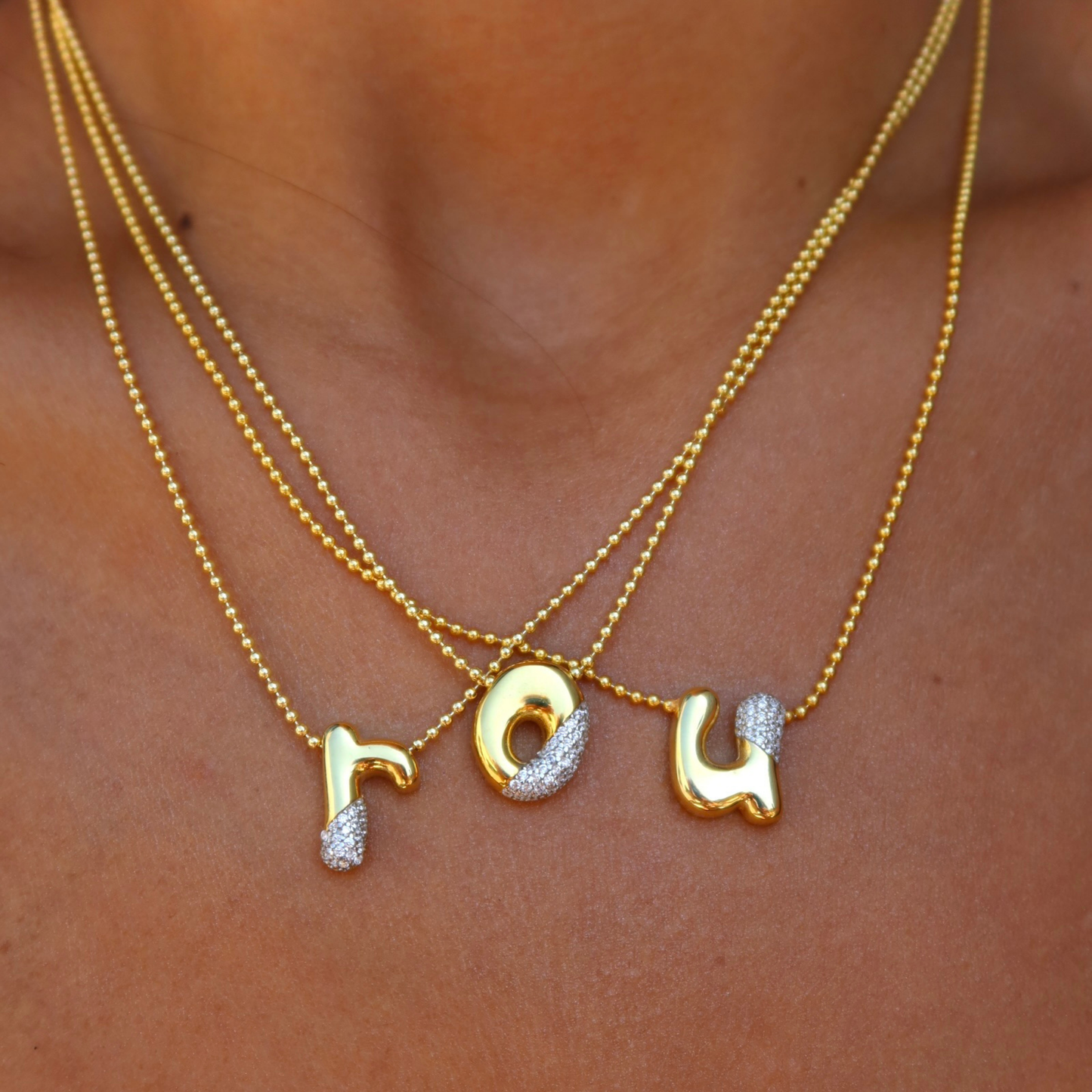 925 Gümüş | Taş Detaylı Harf Kolye