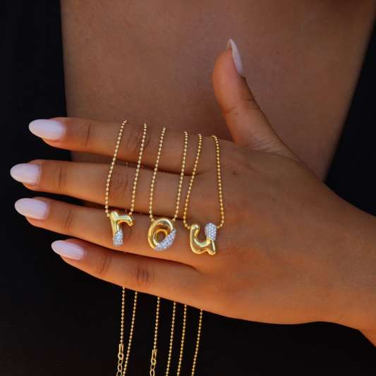 925 Gümüş | Taş Detaylı Harf Kolye