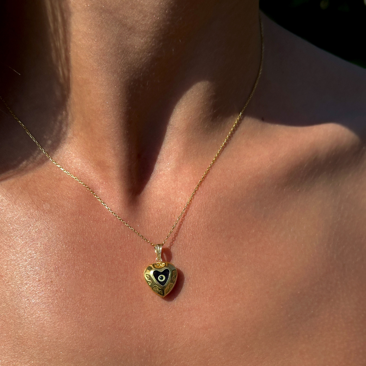 925 Gümüş | Kalpli Nazar Kolye