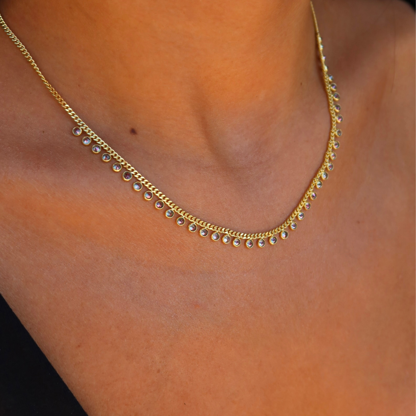 925 Gümüş | Gurmet Renkli Mini Taş Kolye