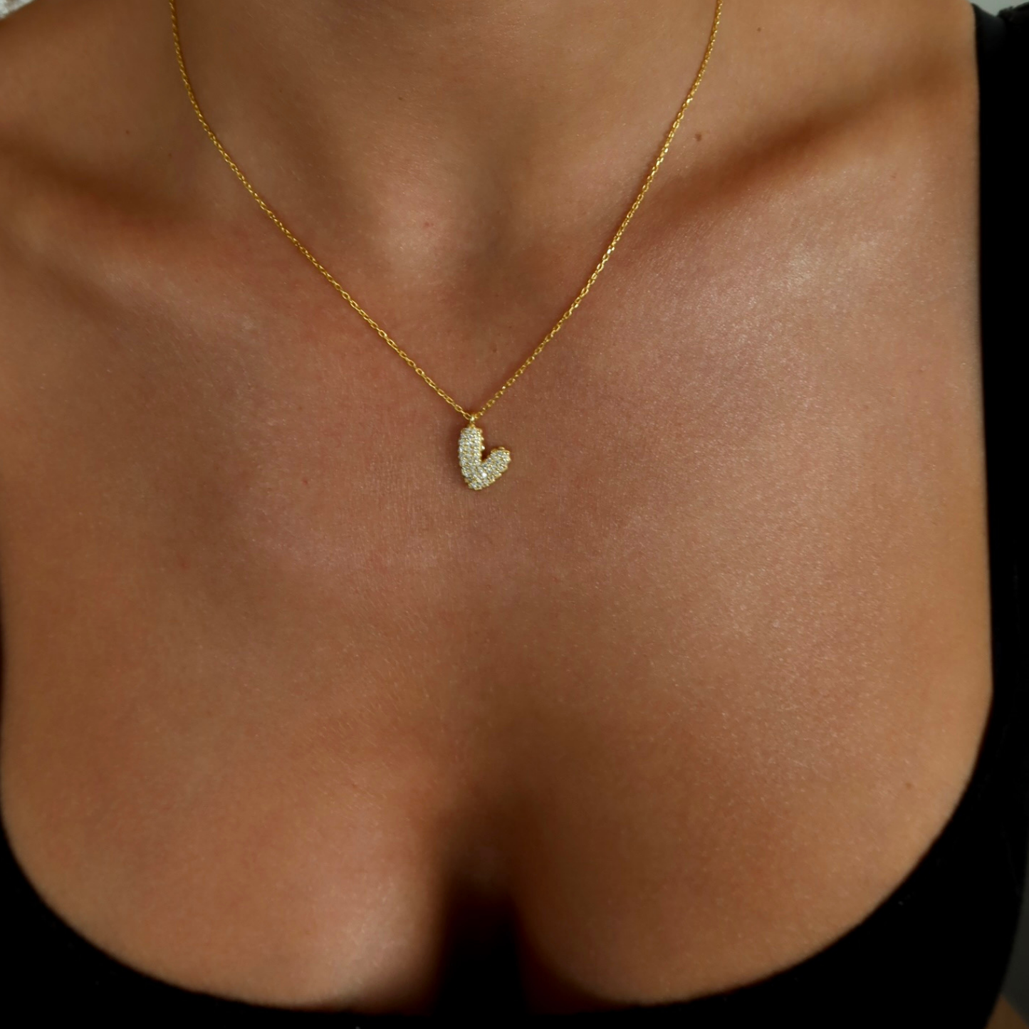 925 Gümüş | Doğal Form Taşlı Kalp Kolye