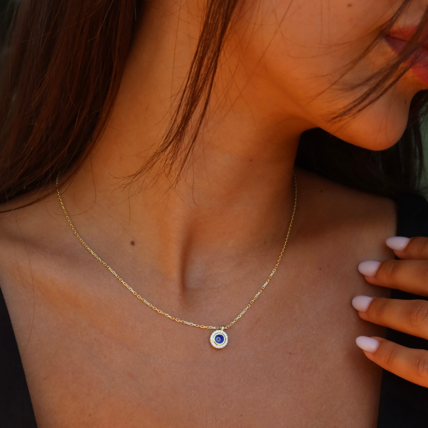 925 Gümüş | Taşlı Nazar Kolye