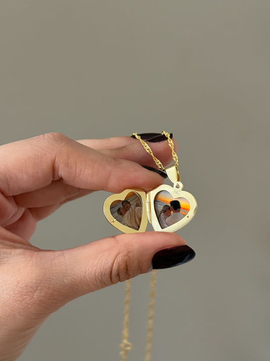 925 Gümüş | Kişiye Özel Kalpli Kapaklı Fotoğraf Kolye