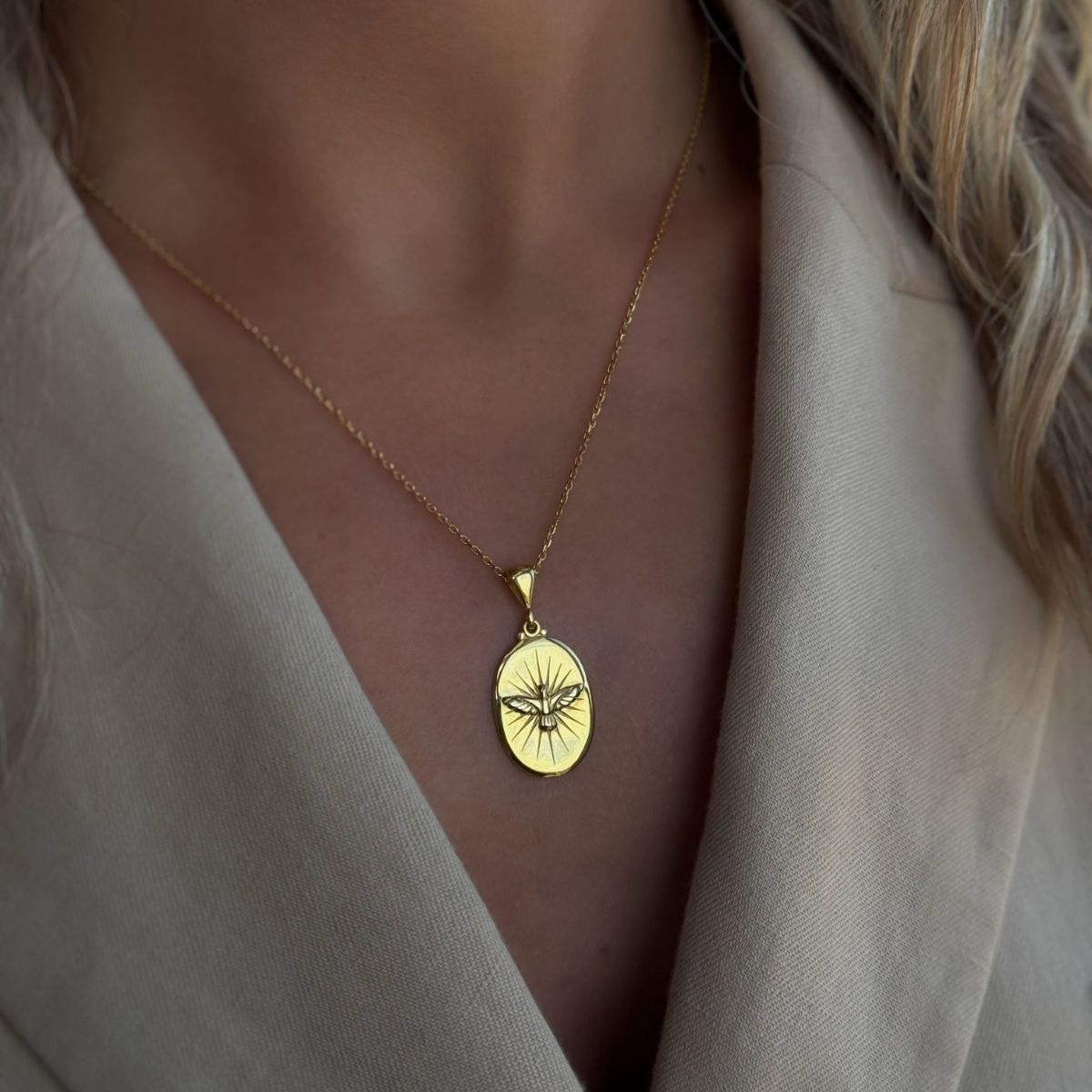 925 Gümüş | Madalyon Anka Kuşu Kolye