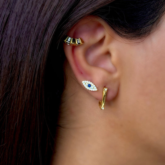 925 Gümüş | Noir Wave Küpe