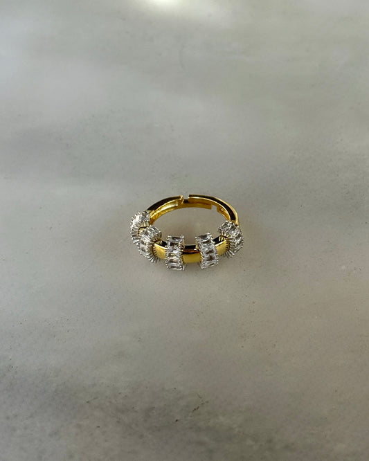 925 Gümüş | Sıralı Baget Işıltısı Yüzük