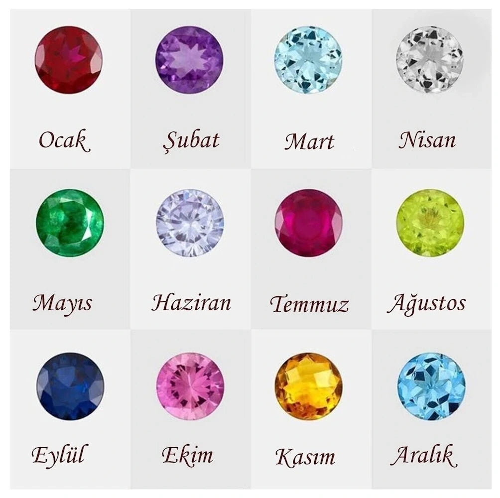 925 Gümüş | Doğum Ayı Taşlı İnce İtalyan Bileklik (Çift)