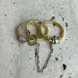 925 Gümüş | 3'lü Zincirli Orbit Yüzük