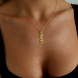 925 Gümüş | Dikey İsim Kolye