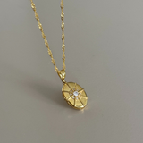 925 Gümüş | Oval Kutup Yıldızlı Kapaklı Fotoğraf Kolye