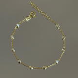 925 Gümüş | İnce Taşlı Zincir Bileklik