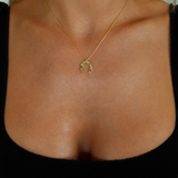 925 Gümüş | Renkli Taşlı At Nalı Şans Kolye