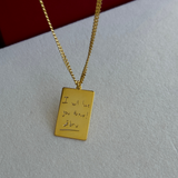 925 Gümüş | Kendi El Yazın ile İstediğini Yazdır-Çizdir Plaka Kolye