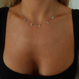 925 Gümüş | Taşlı İsim Zincir Kolye