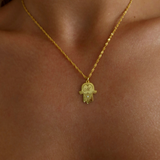 925 Gümüş | Harfli Fatma Ana Eli Kolye