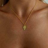 925 Gümüş | Harfli Fatma Ana Eli Kolye