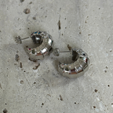 925 Gümüş | Bombeli Çizgili Vintage Küpe