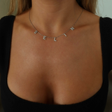 925 Gümüş | Taşlı İsim Zincir Kolye