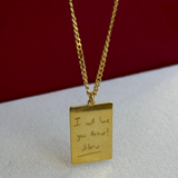 925 Gümüş | Kendi El Yazın ile İstediğini Yazdır-Çizdir Plaka Kolye