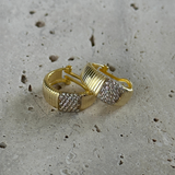 925 Gümüş | Çizgili Taşlı Vintage Küpe